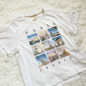 White Paris Graphic Cropped Tee